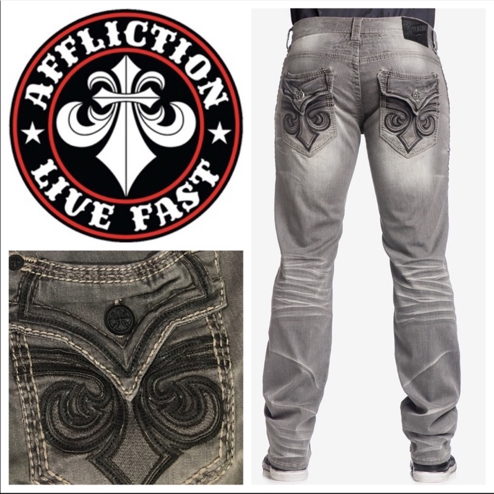 Affliction Jeans Ace Fleur Norwalk Grey